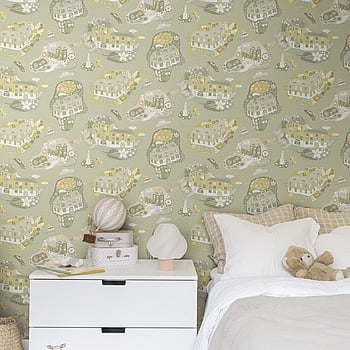 Galerie Wallcoverings Product Code 29008 - Resan Wallpaper Collection - Green pink Colours -  