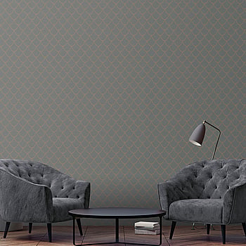 Galerie Wallcoverings Product Code 32721 - City Glam Wallpaper Collection - Dark Grey Rose Gold Colours -  
