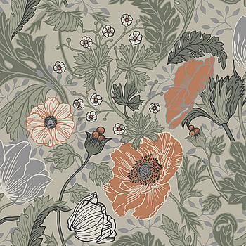 Galerie Wallcoverings Product Code 33001 - Apelviken Wallpaper Collection - Green Orange Colours -  