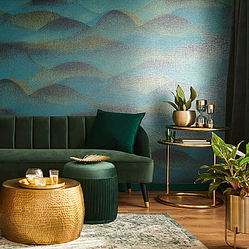 Galerie Wallcoverings Product Code 34018 - Hotel Wallpaper Collection - Blue, Black Colours -  